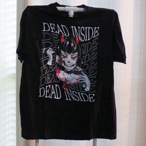 Dead Inside Black Graphic Tee - Short Sleeve